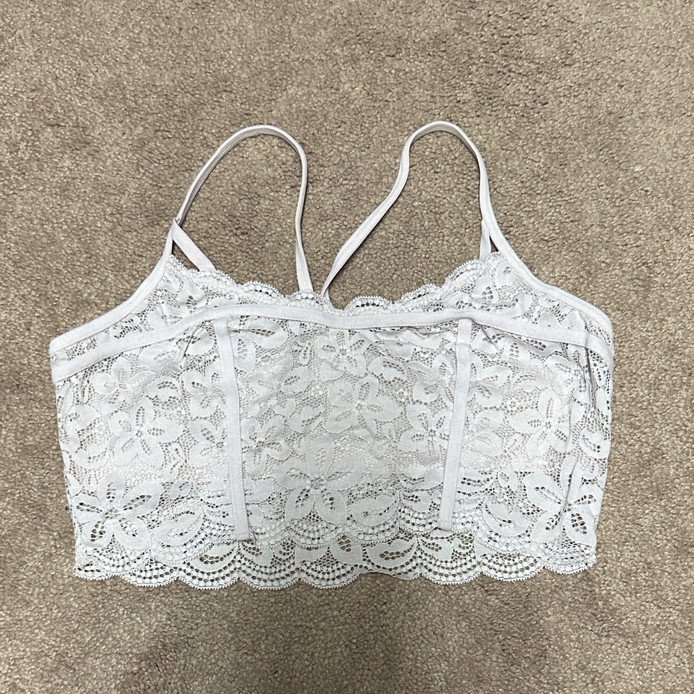 Elegant White Lace Bralette